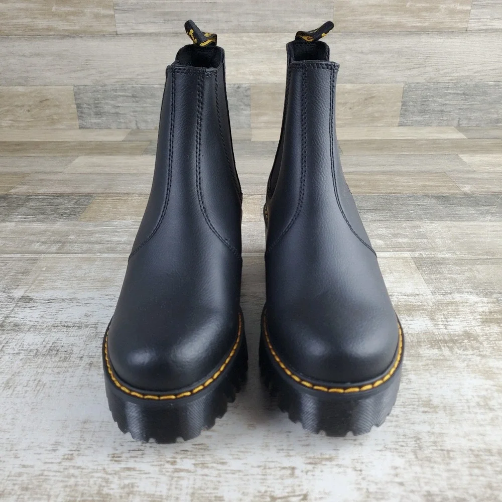 Dr. Martens Athena Sanguine Womens Chelsea Boot Sz 8 Black Leather Platform Sole
